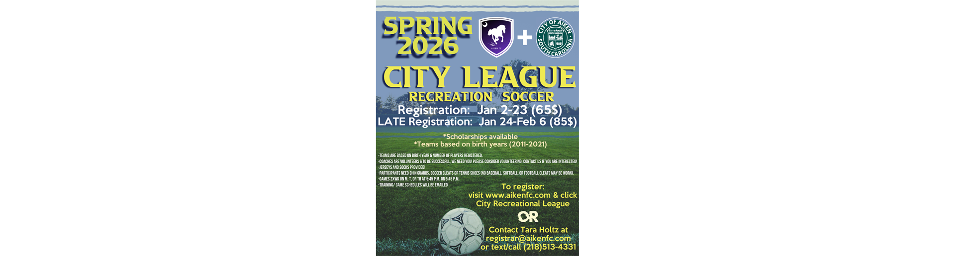 Spring Recreation Soccer League is Live! Register today!